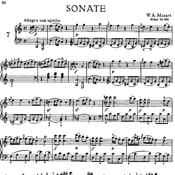 Sonata in C Major No.7 K.309-钢琴谱