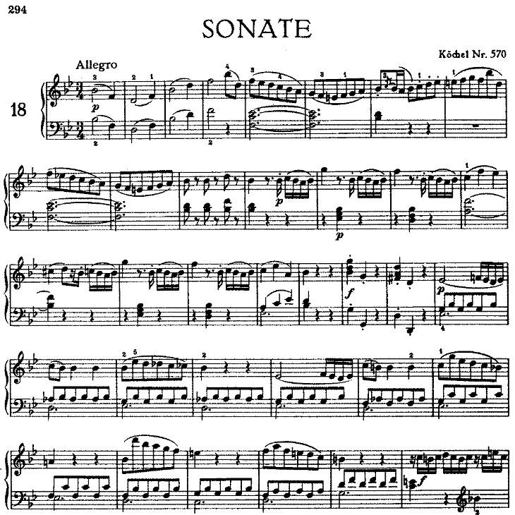 Sonata in bB Major No.17 K.570-钢琴谱
