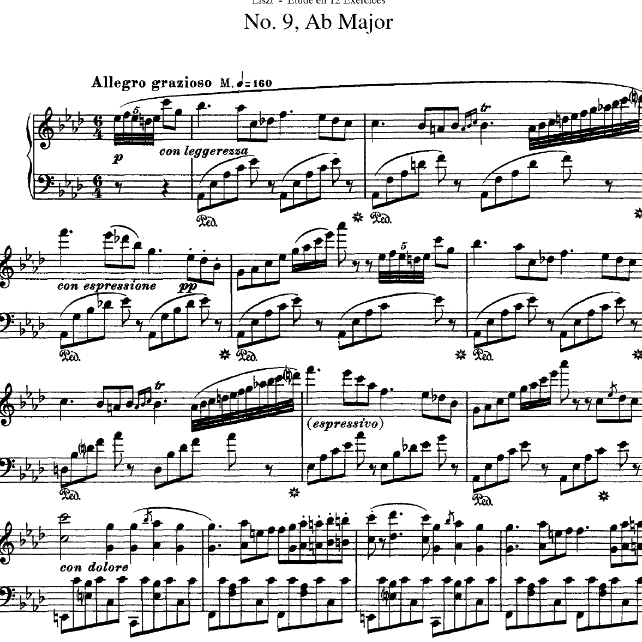 练习曲“回忆” 李斯特OP.136 NO.9（超技练习曲前身）-钢琴谱