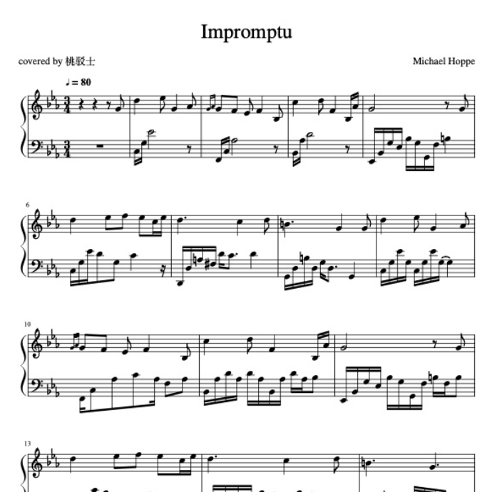 Impromptu-钢琴谱