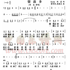 望故乡-C调简单版-钢琴谱