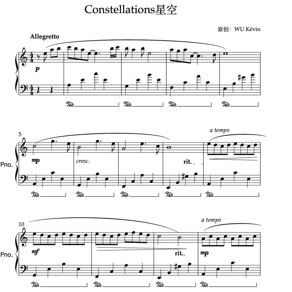 Constellations 星空-钢琴谱
