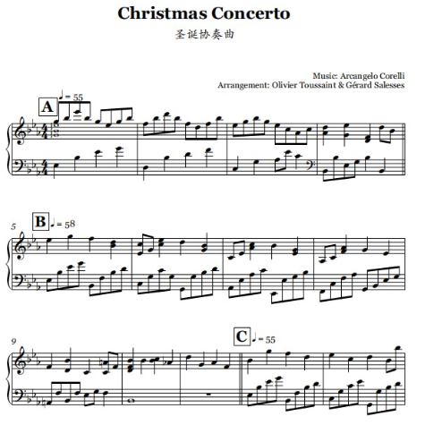 圣诞协奏曲钢琴谱