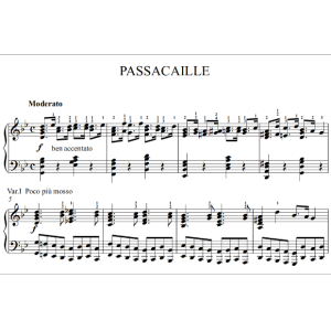 PASSACAILLE 亨德尔 带指法-钢琴谱