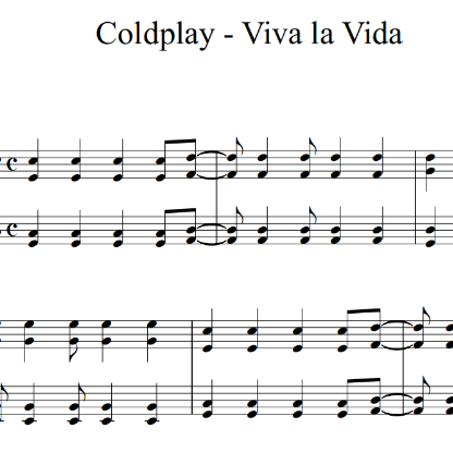 Viva La Vida钢琴简谱 数字双手