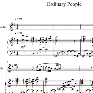 Ordinary People钢琴简谱 数字双手