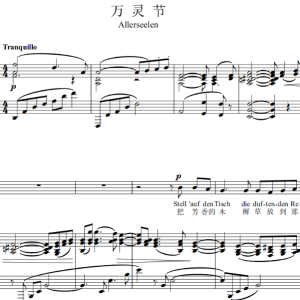 万灵节 Allerseelen 钢琴弹唱伴奏谱-钢琴谱
