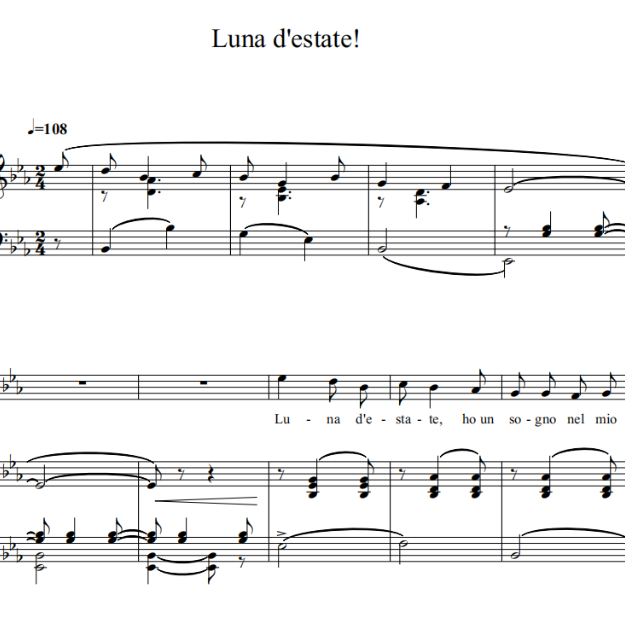 Luna d'estate 钢琴弹唱伴奏谱-钢琴谱