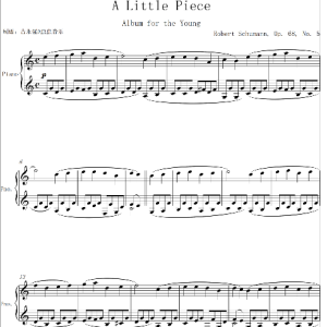 A Little Piece op68 no5钢琴简谱 数字双手