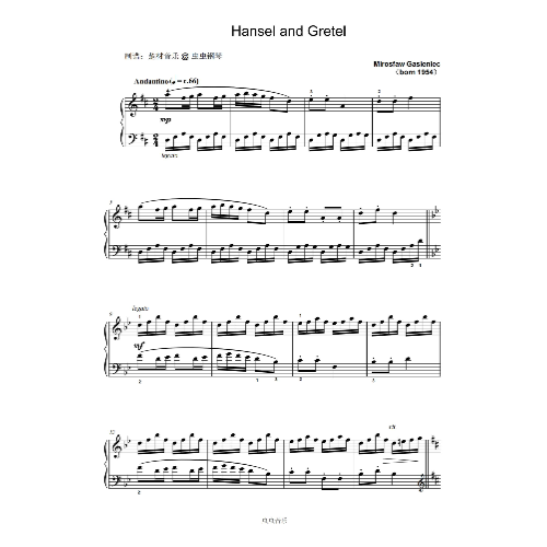 Hansel and Gretel-钢琴谱