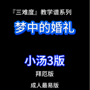 梦中的婚礼（小汤3版）三难度教学谱系列-钢琴谱