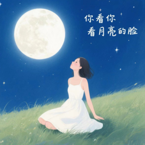 你看你看月亮的脸钢琴简谱 数字双手