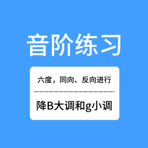 六度音阶的正反向练习-降B和g-钢琴谱