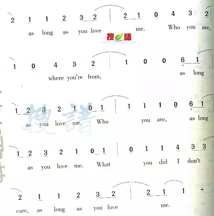 As Long As You Love Me简谱-虫虫乐谱