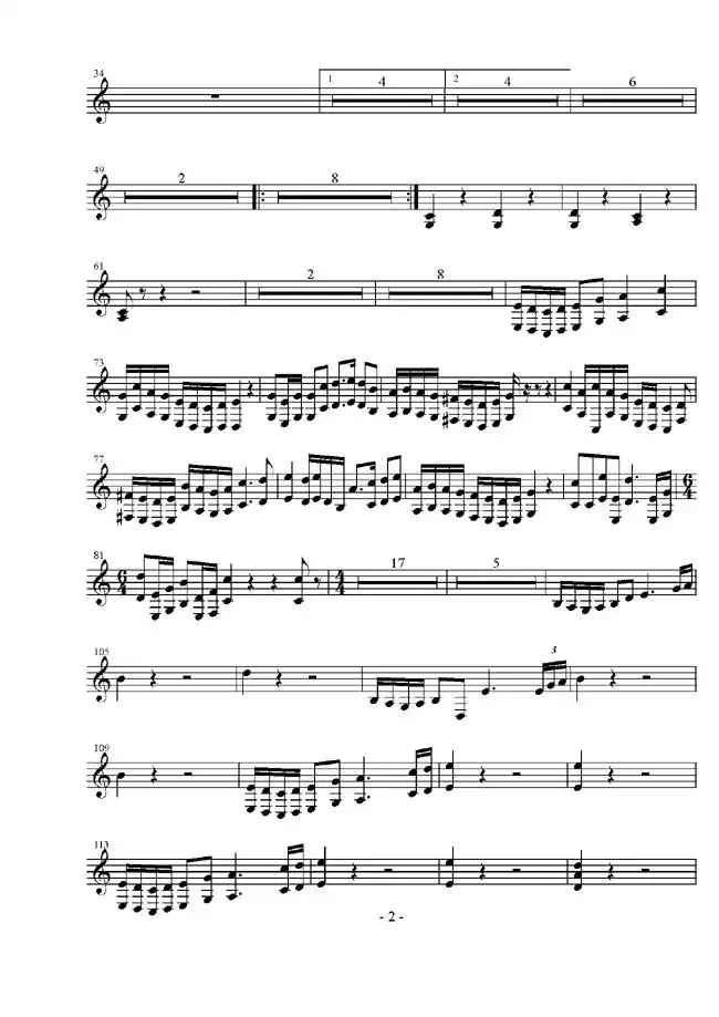 总谱《庆典序曲》四种乐器谱--2简谱-虫虫乐谱