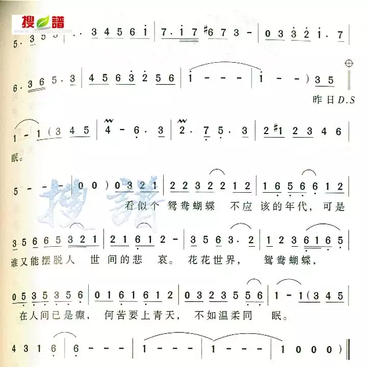 新鸳鸯蝴蝶梦简谱-虫虫乐谱