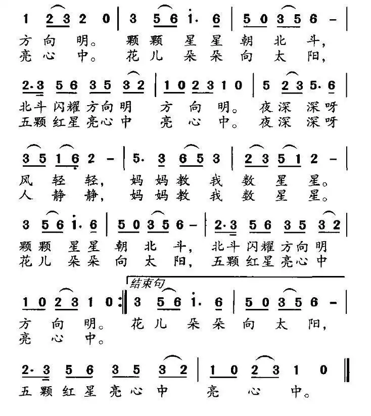 数星星(刘俭词 龚耀年曲)简谱-虫虫乐谱