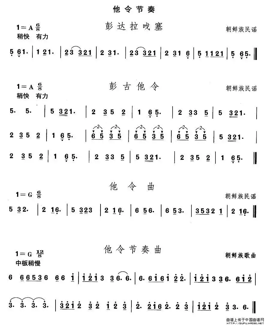 朝鲜族舞蹈音乐：彭达拉戈塞简谱-虫虫乐谱