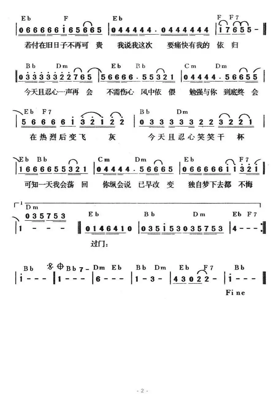 执迷不悔简谱-虫虫乐谱