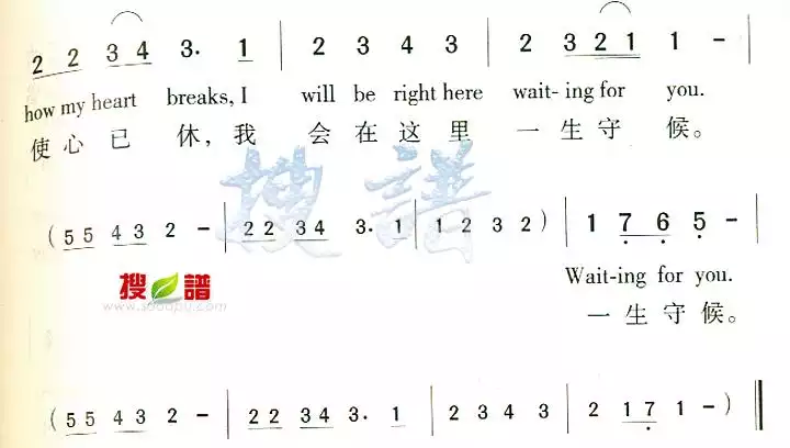 Right Here Waiting简谱-虫虫乐谱