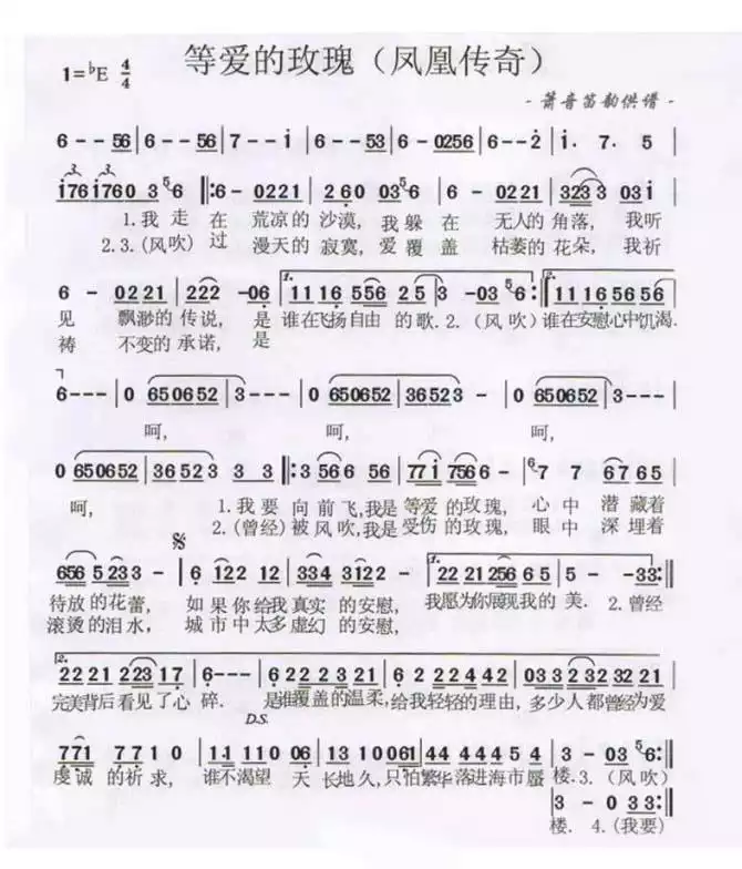 等爱的玫瑰简谱-虫虫乐谱