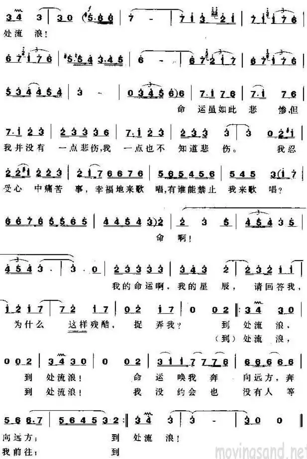 拉兹之歌(印度电影《流浪者》插曲)简谱-虫虫乐谱