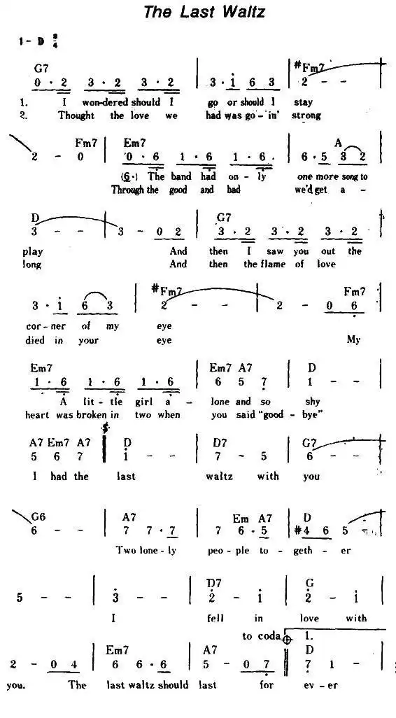[美]The Last Waltz（最后的华尔兹）简谱-虫虫乐谱