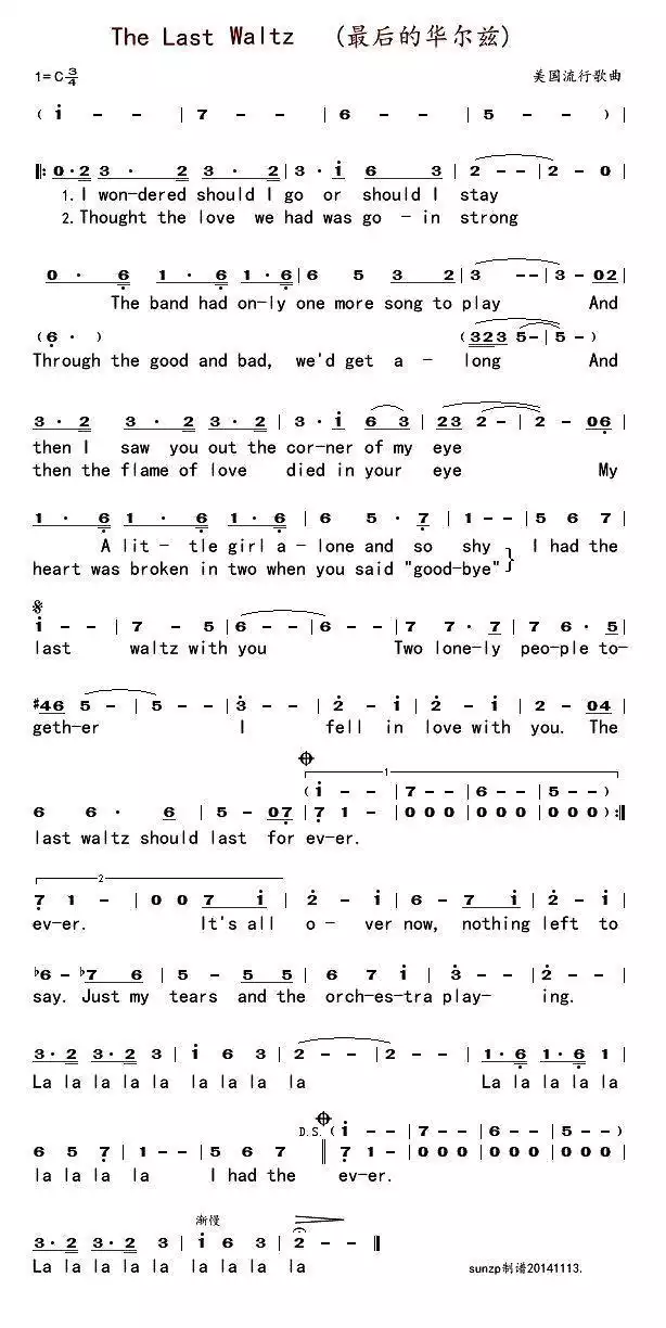 [美]The Last Waltz（最后的华尔兹）简谱-虫虫乐谱
