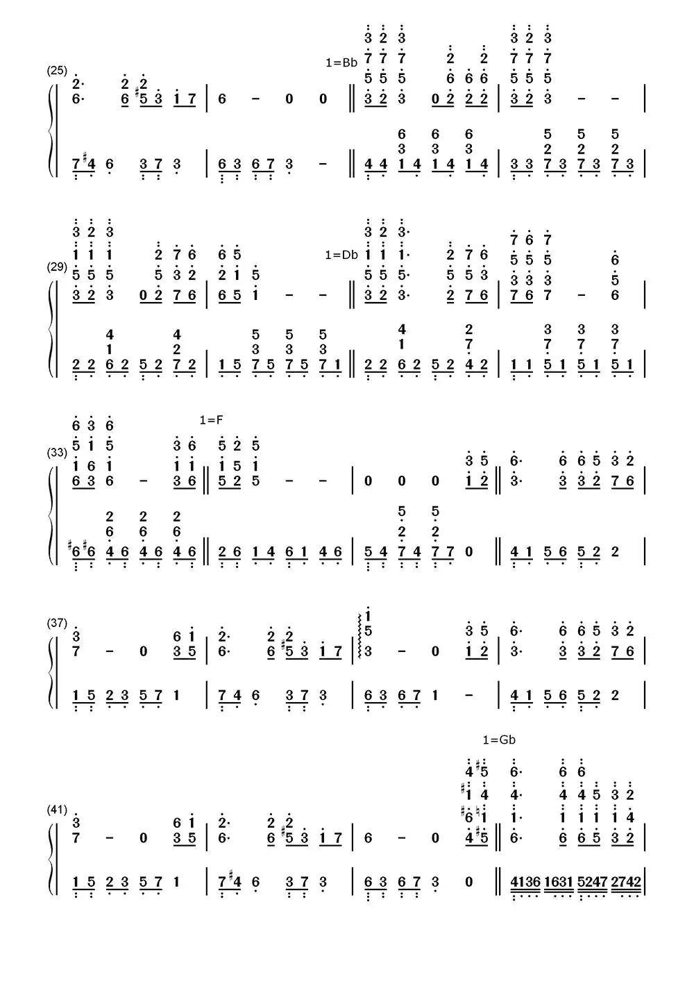 白月光钢琴吉他谱