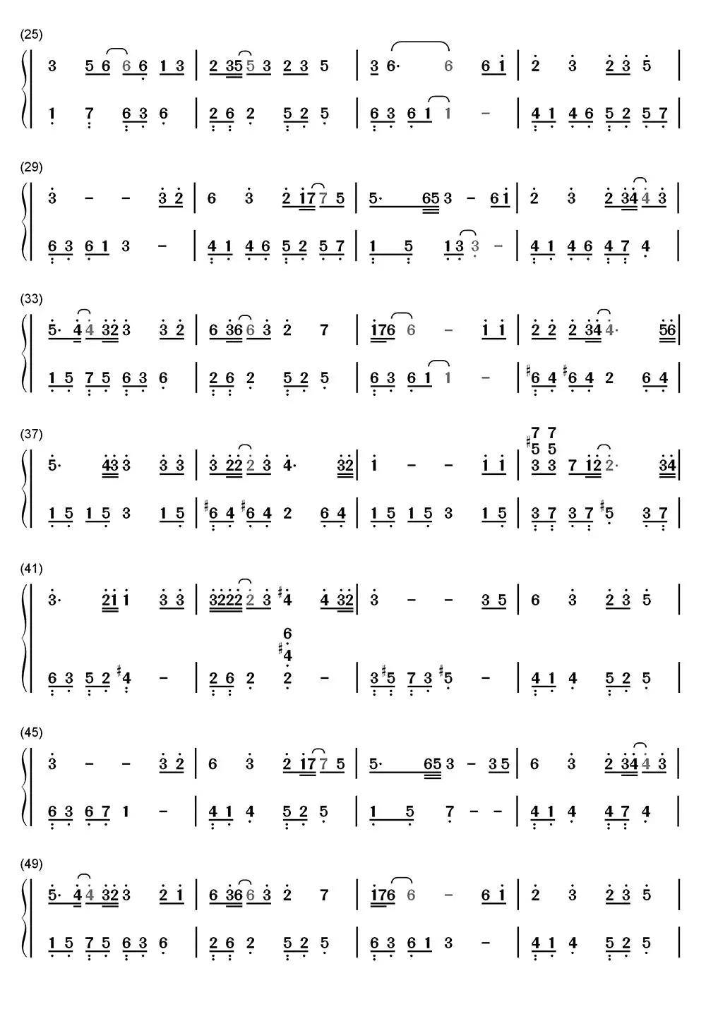 不染毛不易钢琴简谱乐谱