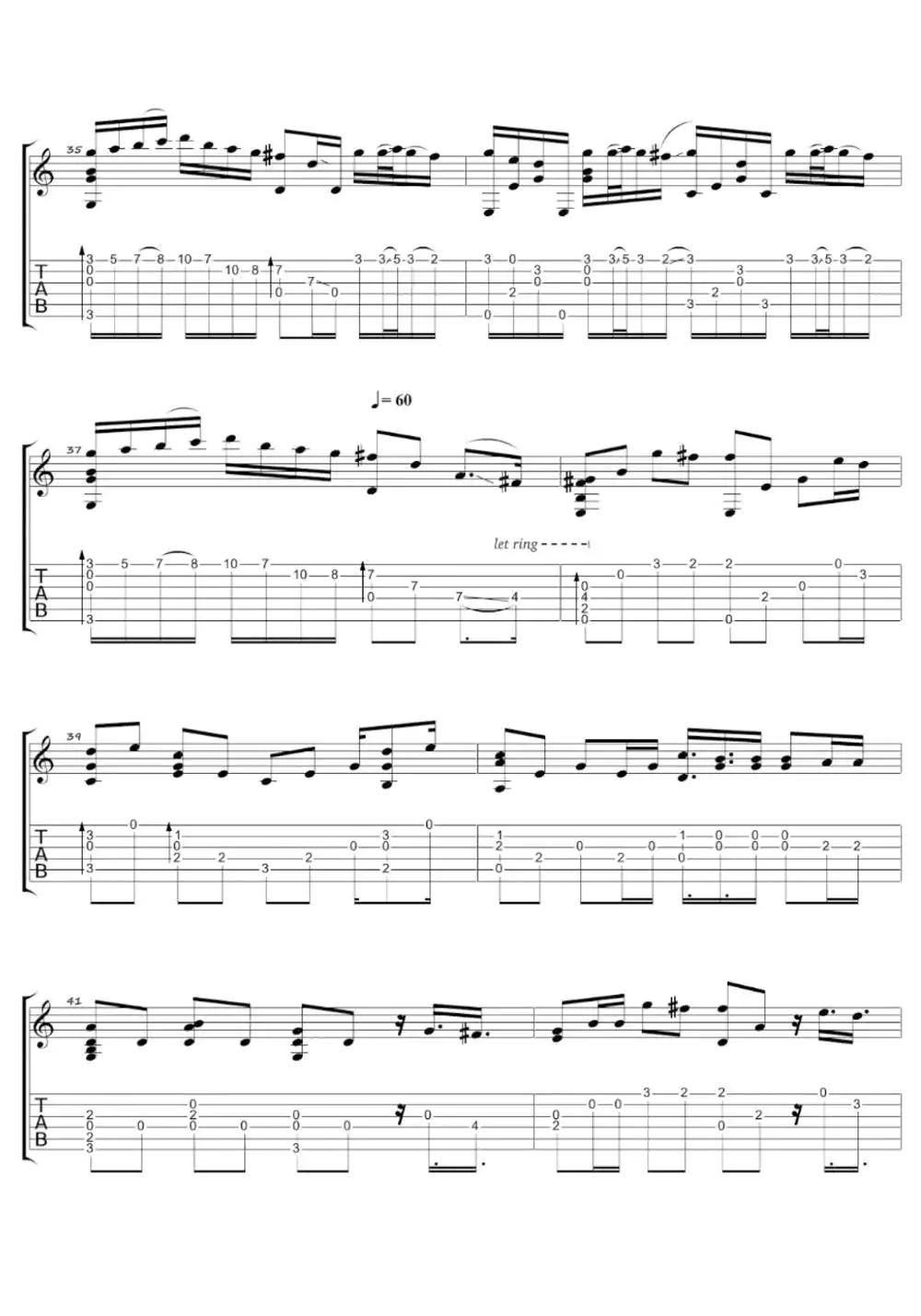 吉他谱库/ 郑成河river-flows-in-you吉.