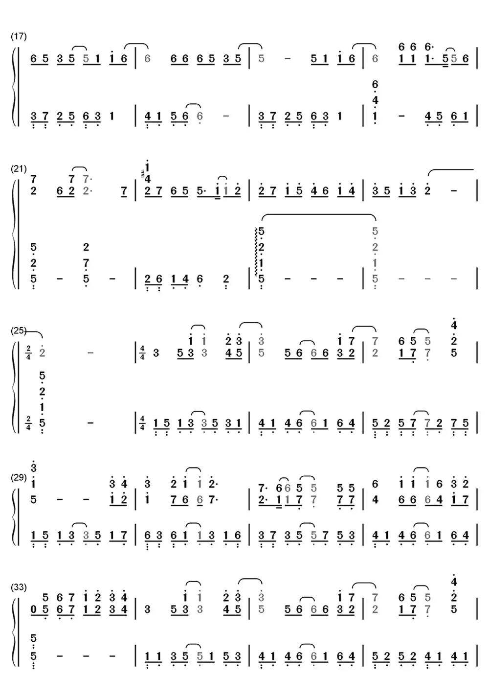 勇气梁静茹钢琴简谱-虫虫乐谱
