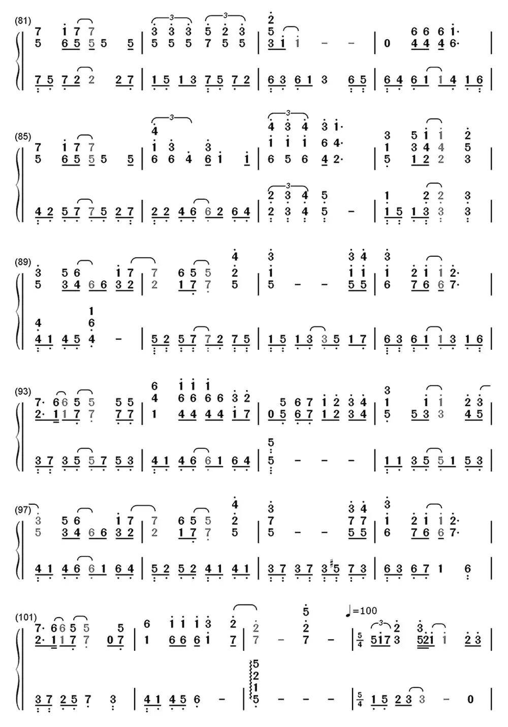 勇气梁静茹钢琴简谱-虫虫乐谱