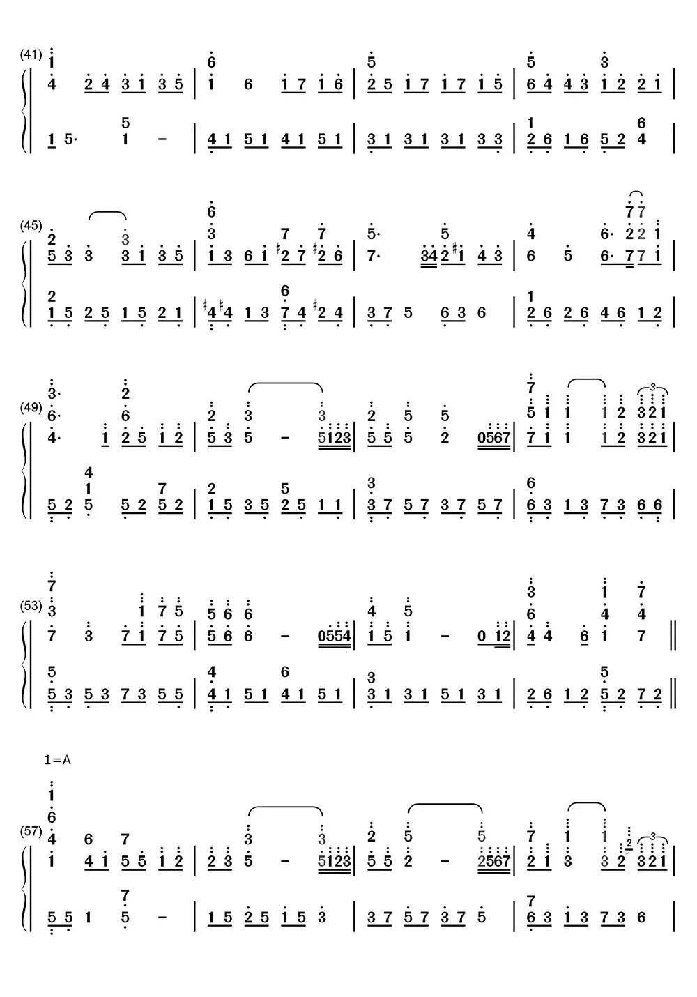 kisstherain简谱数字图片