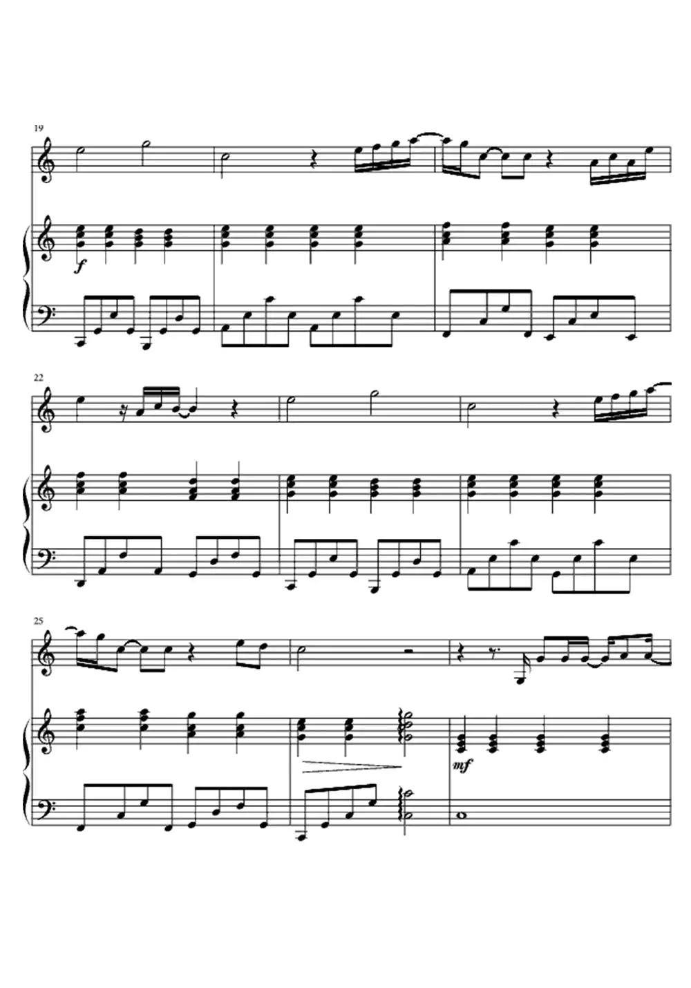 爱很简单小提琴谱钢琴谱乐谱简谱-虫虫乐谱