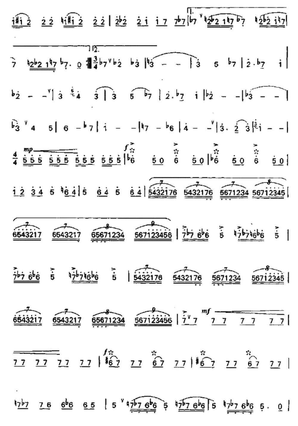 马刀舞曲笛萧谱乐谱