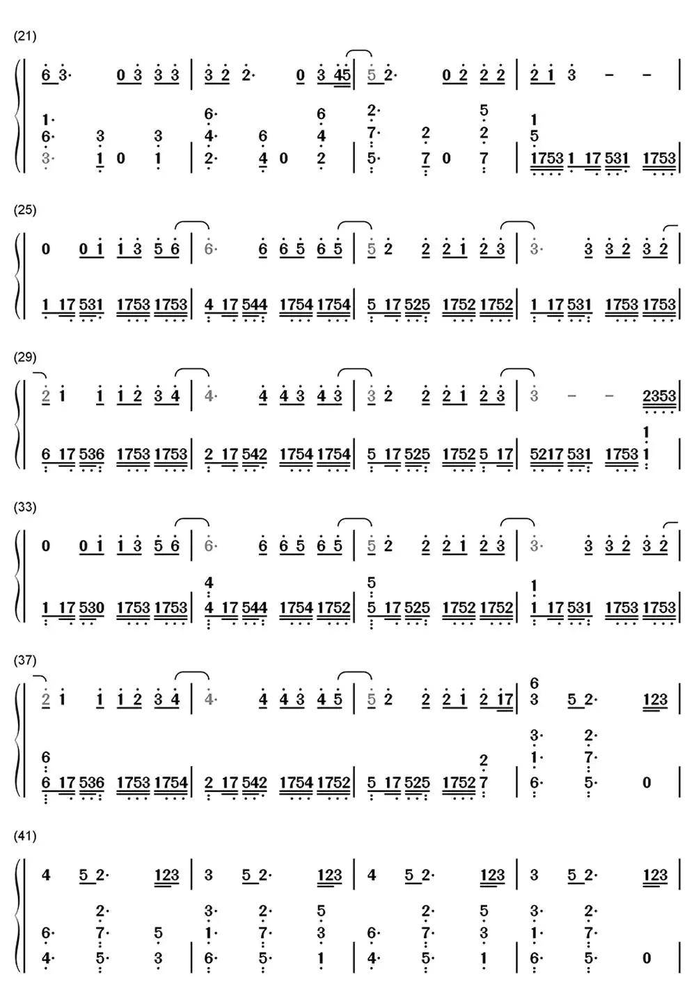泡沫数字钢琴简谱-虫虫乐谱