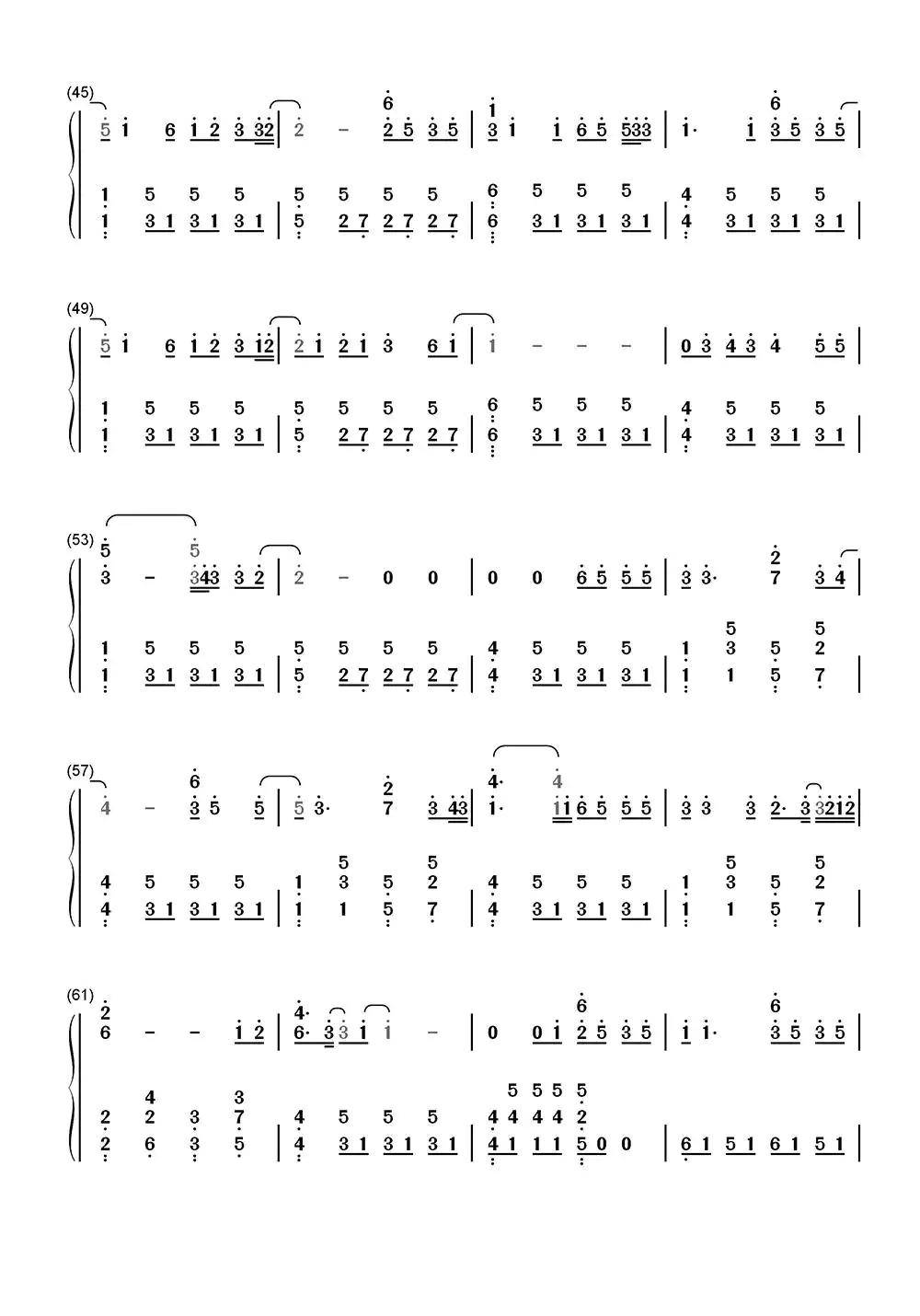 Monsters钢琴数字简谱-虫虫乐谱