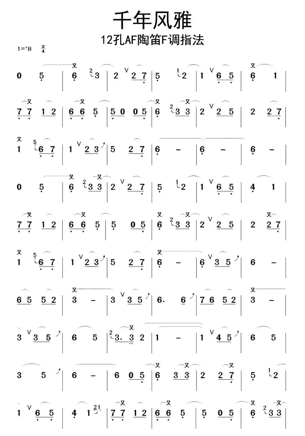 千年风雅又名《深谷幽兰》陶.简谱-虫虫乐谱