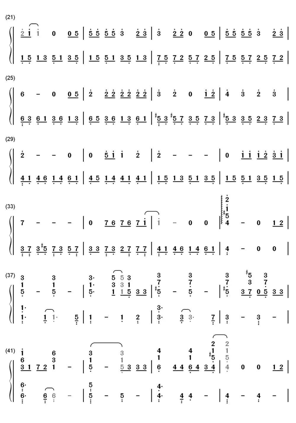 眼鼻嘴简谱乐谱