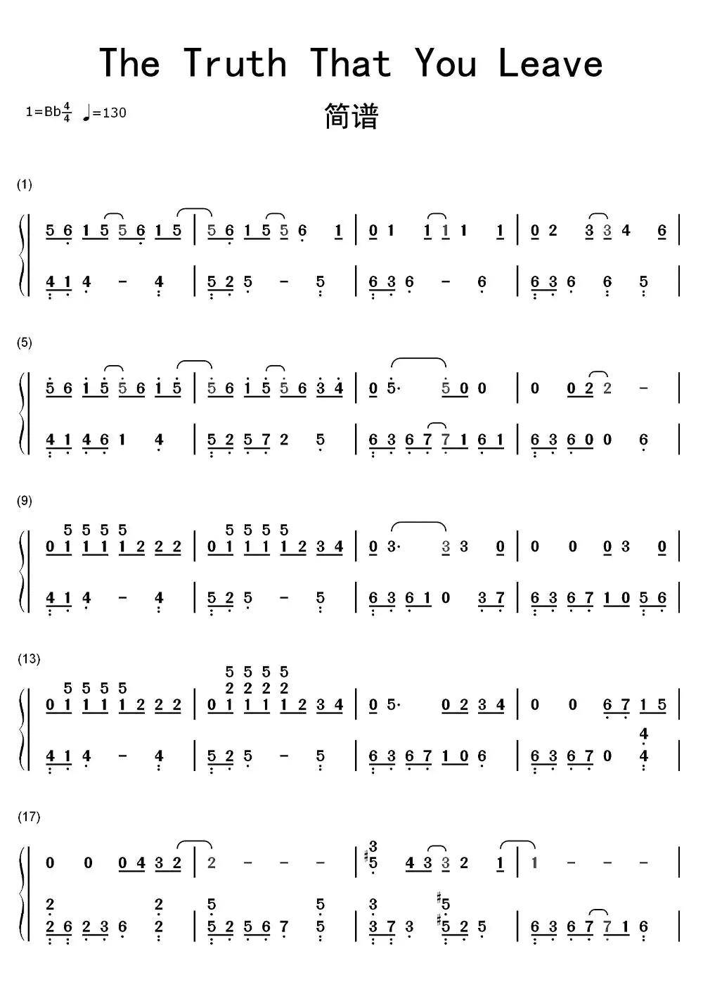 吉他谱库/ the-truth-that-you-leave(你.