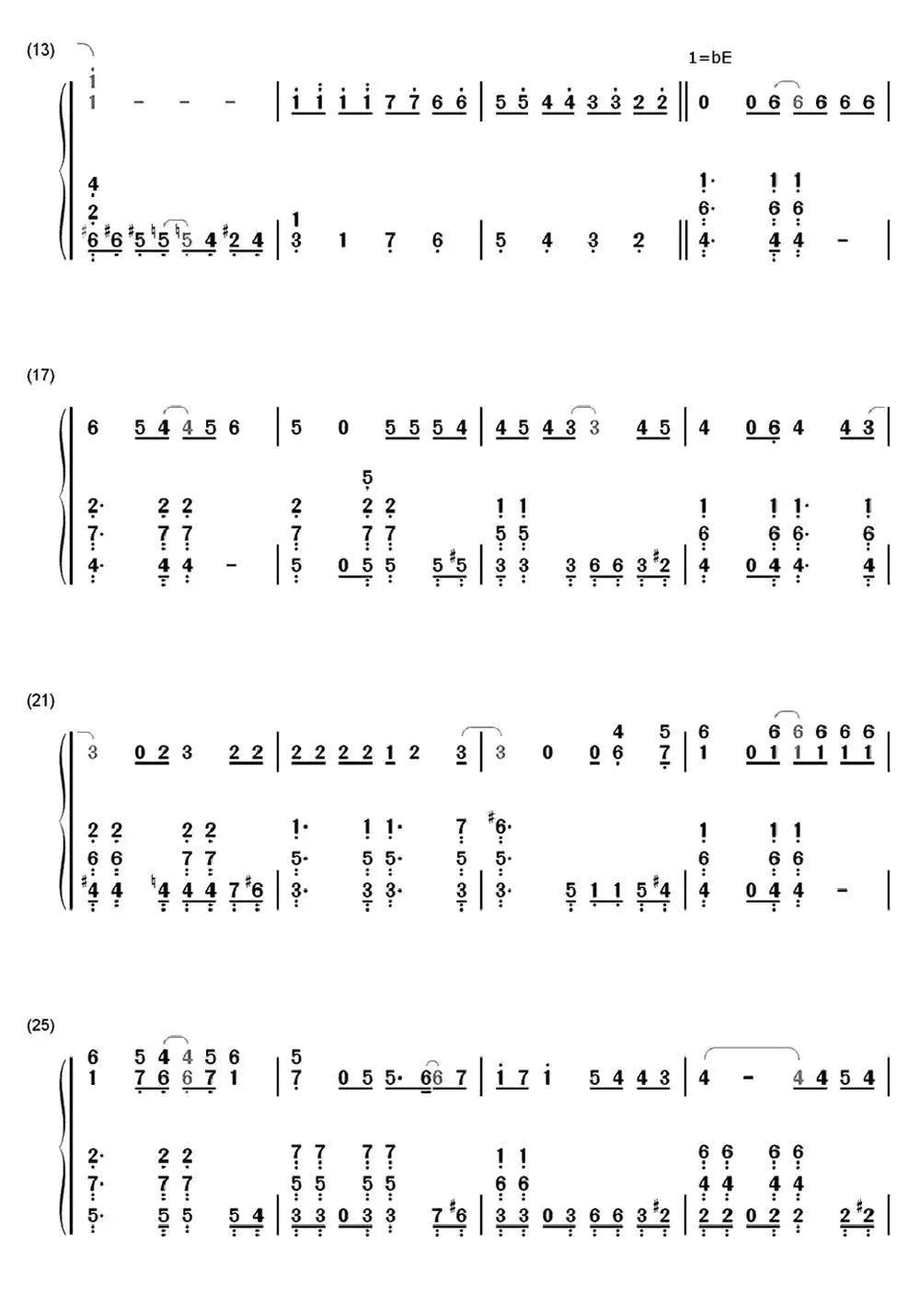 渐渐被你吸引钢琴双手数字简...简谱-虫虫乐谱
