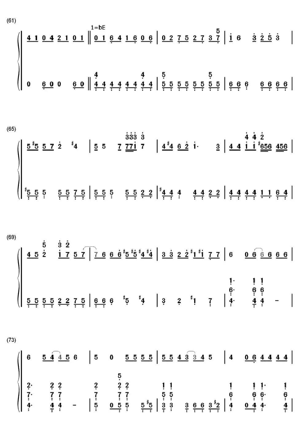 渐渐被你吸引钢琴双手数字简...简谱-虫虫乐谱