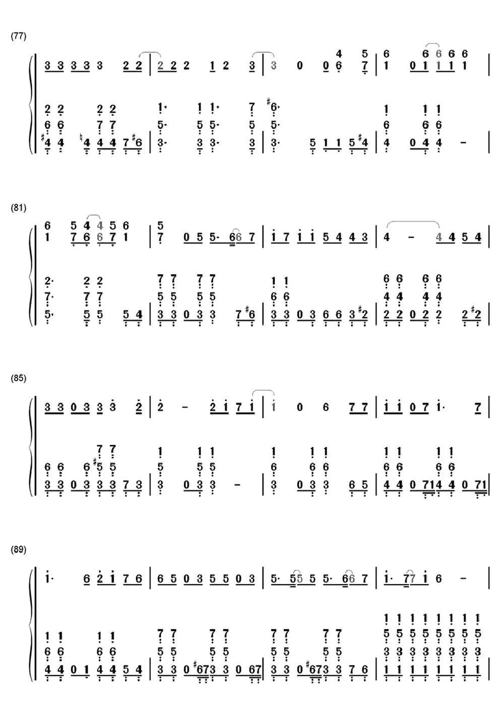 渐渐被你吸引钢琴双手数字简...简谱-虫虫乐谱