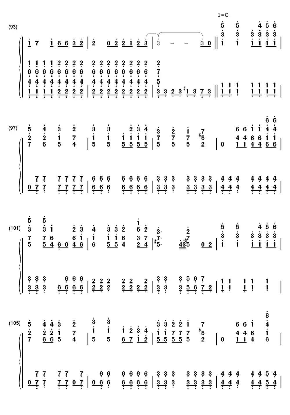 渐渐被你吸引钢琴双手数字简...简谱-虫虫乐谱