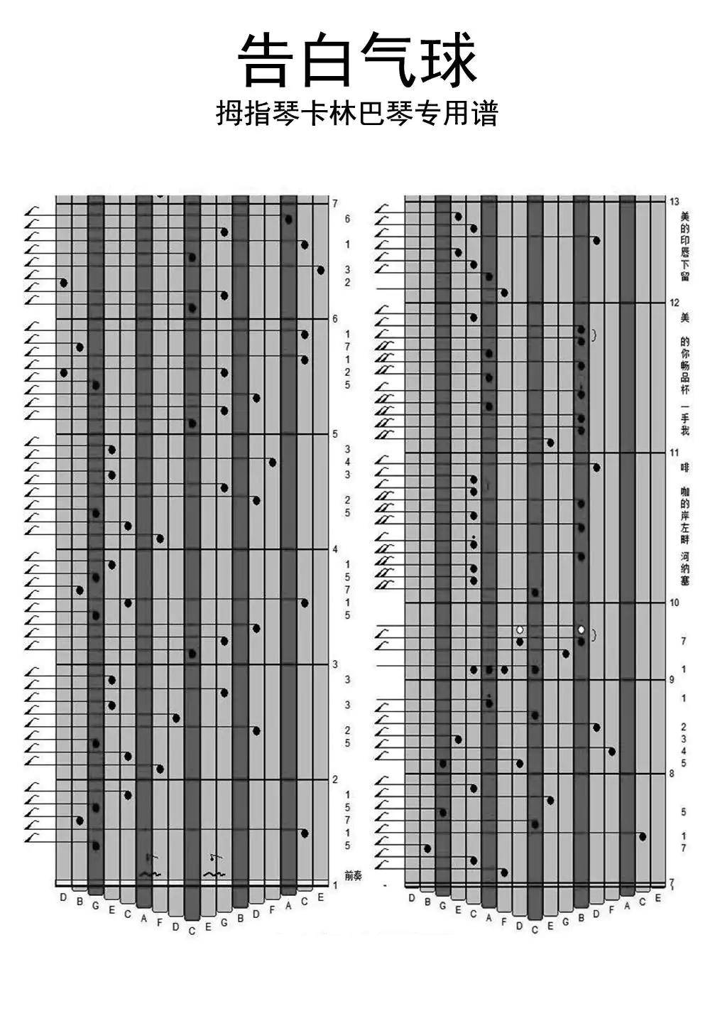 告白气球拇指琴卡林巴琴专用