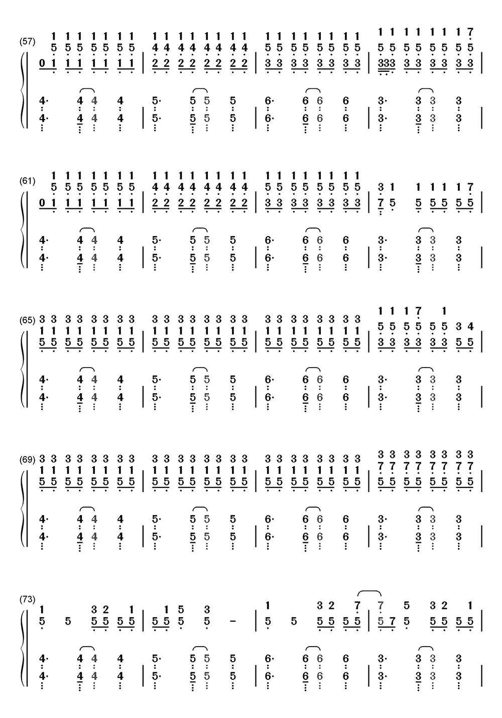 溯 Reverse钢琴数字简谱-虫虫乐谱