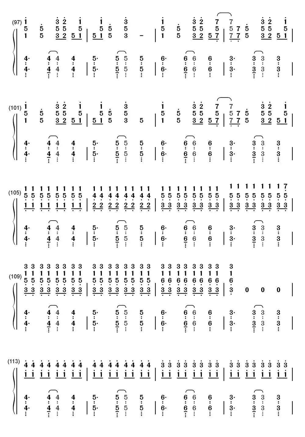 溯 Reverse钢琴数字简谱-虫虫乐谱