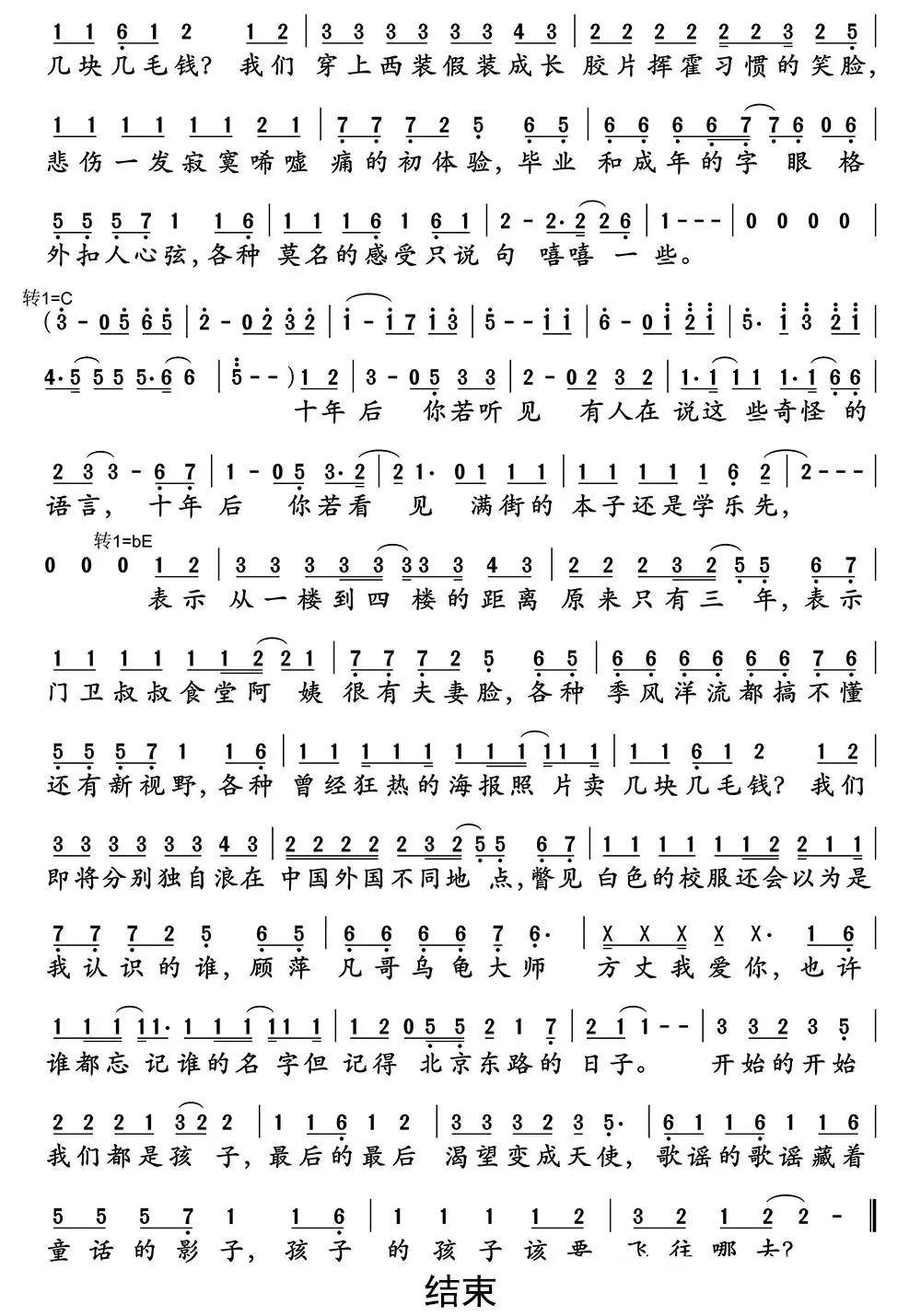 北京东路的日子简谱-虫虫乐谱