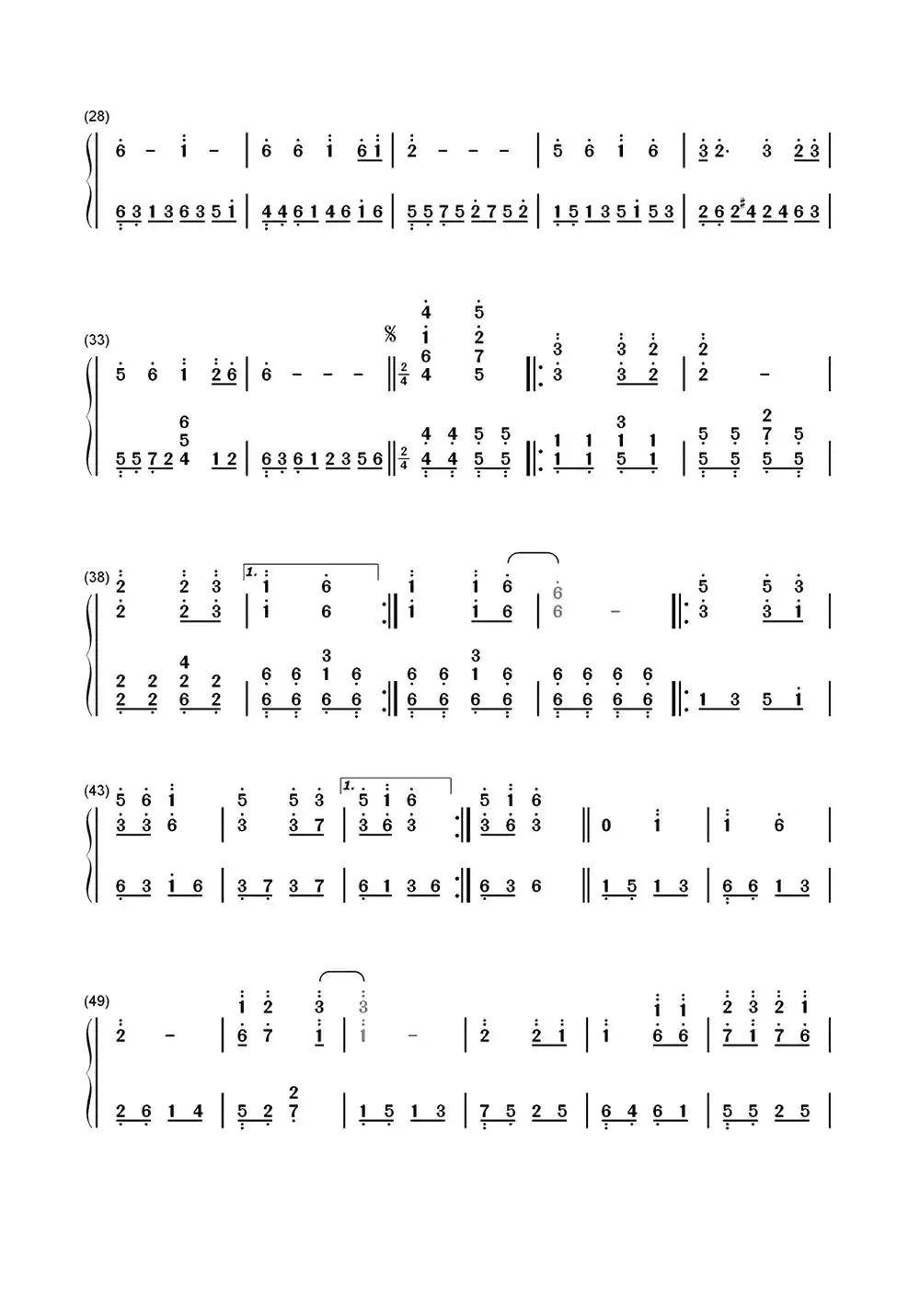 千年等一回钢琴简谱-虫虫乐谱